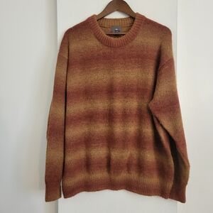 H&M Men's Striped Oversized  Brown Sweater
